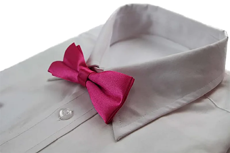 Designer tie for office professionals-Boys Hot Pink Plain Bow Tie