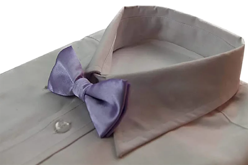 Men's tie with vibrant floral designs for weddings-Boys Lavender Plain Bow Tie