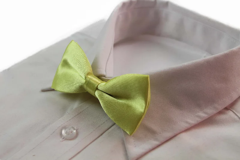 Best men's tie with sophisticated checks-Boys Lime Plain Bow Tie