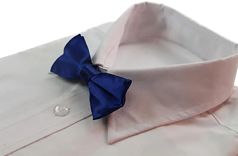 Men's tie with unique patterns for fashion-forward looks-Boys Navy Plain Bow Tie