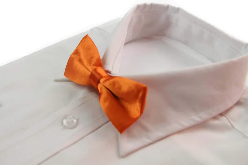 Stylish men's tie with deep color tones for formal occasions-Boys Orange Plain Bow Tie