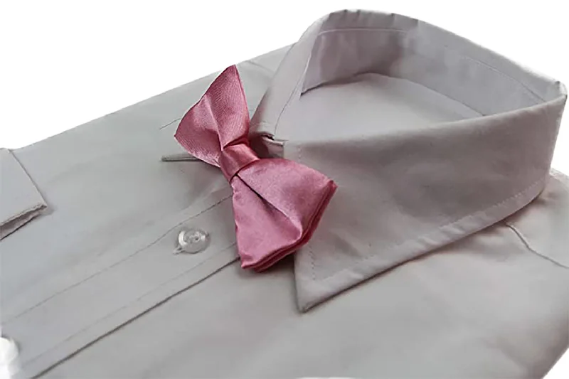 Best men's silk tie for formal business meetings-Boys Pink Plain Bow Tie