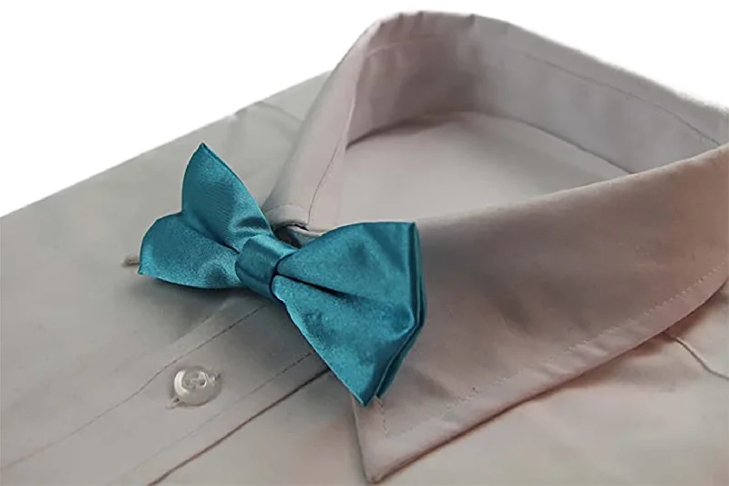 Men's tie with a luxurious shine for evening affairs-Boys Sky Blue Plain Bow Tie