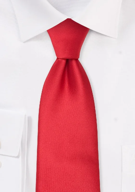 Stylish tie for office professionals with bold accents-Bright Red Solid Necktie