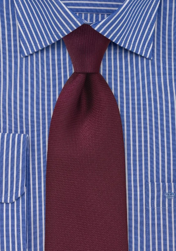 Men's tie with bold checks for casual wear-Burgundy MicroTexture Necktie