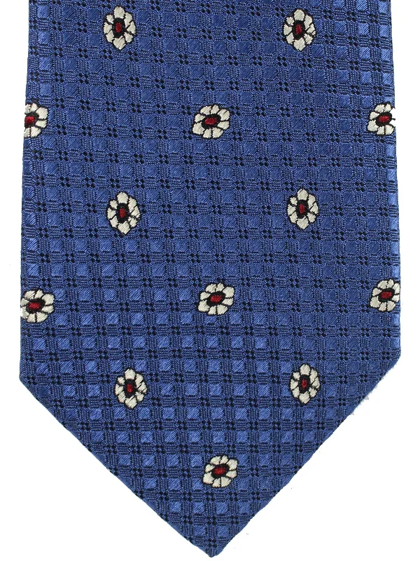 Men's silk tie with smooth texture for casual wear-Canali Silk Tie Dark Blue Brown Silver Design SALE