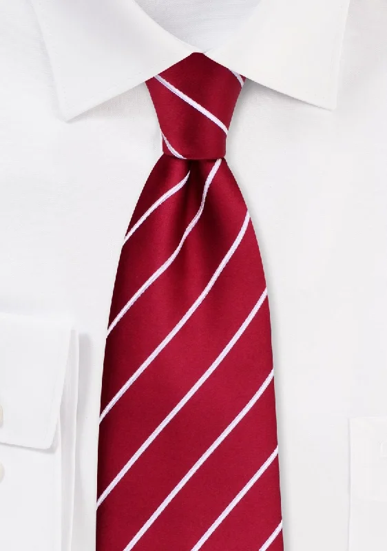 Men's tie for summer wedding season-Cherry Narrow Striped Necktie