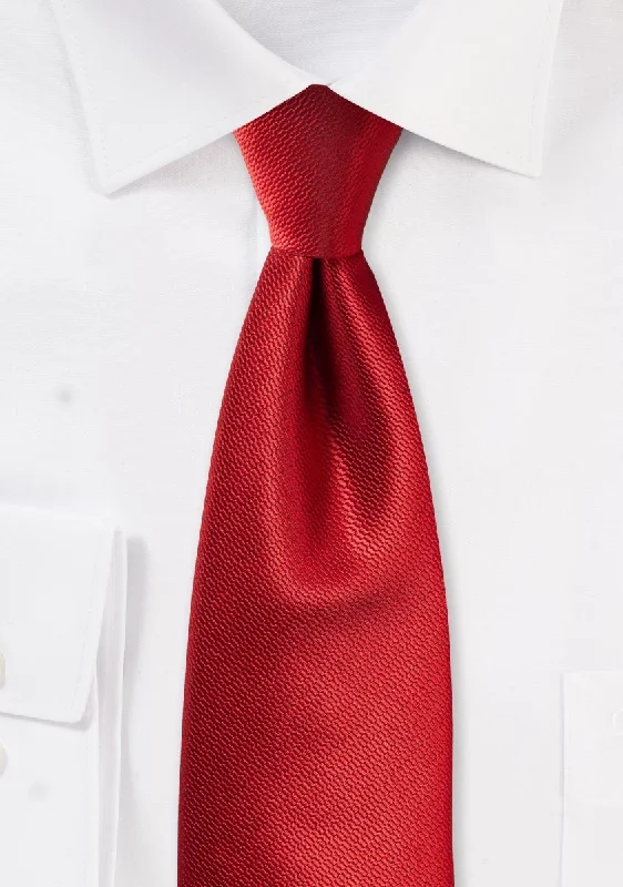 Elegant men's tie for corporate meetings-Cherry Red Small Texture Necktie