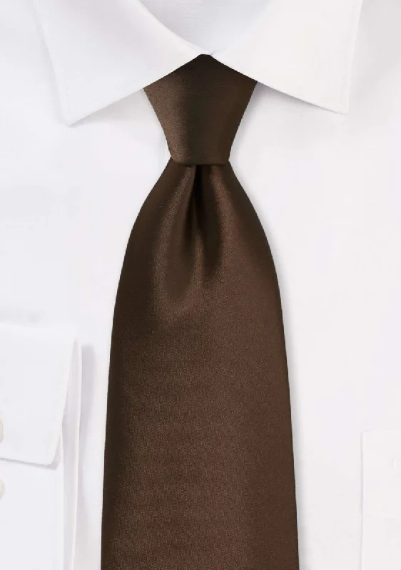 Men's tie for corporate cocktail parties-Chocolate Solid Necktie