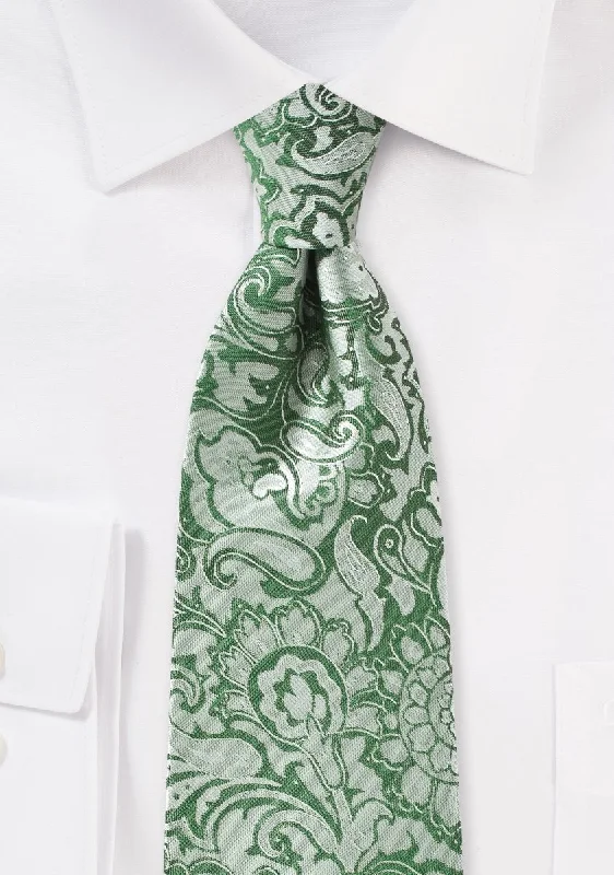 Men's tie with a polished finish for formal events-Clover Floral Paisley Necktie