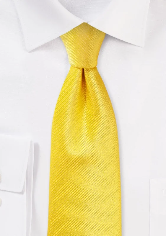 Men's tie with elegant plaid design for business meetings-Daffodil Small Texture Necktie