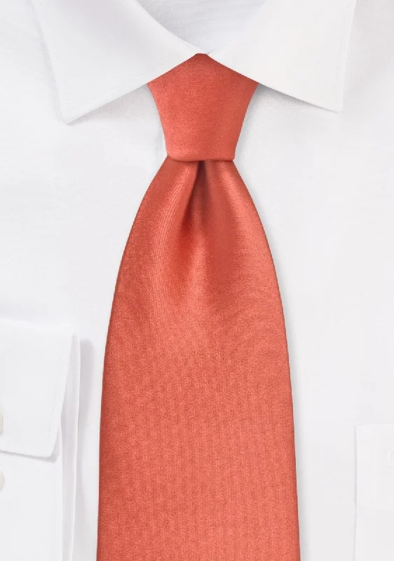 Classic men's tie for corporate events-Sienna Orange Solid Necktie