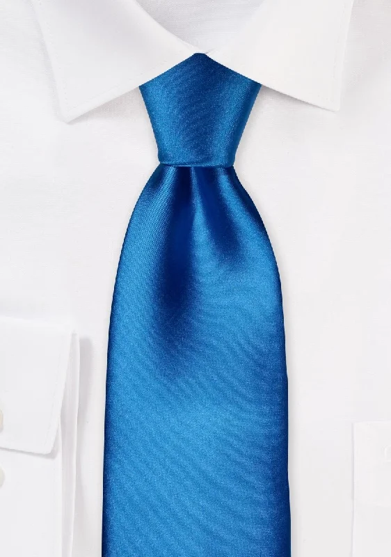 Stylish men's tie for modern business meetings-Dodger Blue Solid Necktie