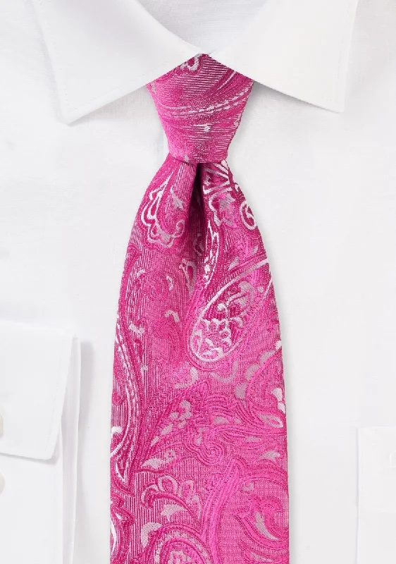 Men's tie with subtle stripes for formal wear-Dragon Fruit Proper Paisley Necktie