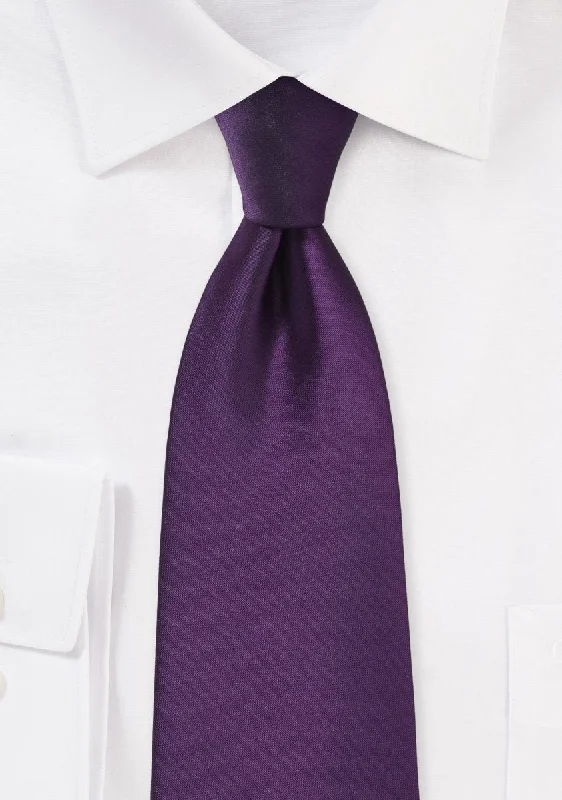 Best men's tie for casual work meetings-Eggplant Solid Necktie