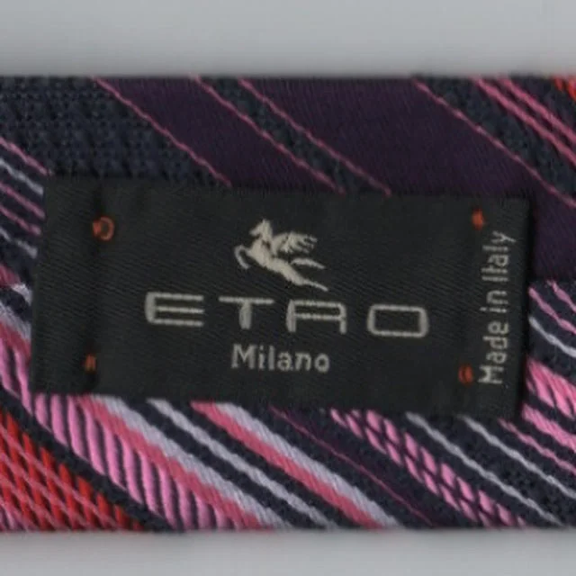 Men's silk tie with modern chevron print-Etro tie