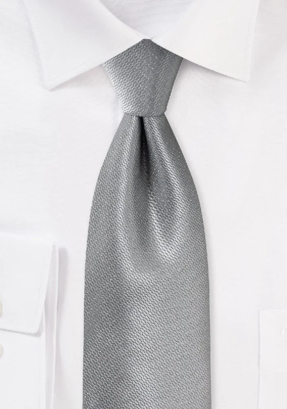 Men's tie for elegant outdoor events-Formal Silver Small Texture Necktie