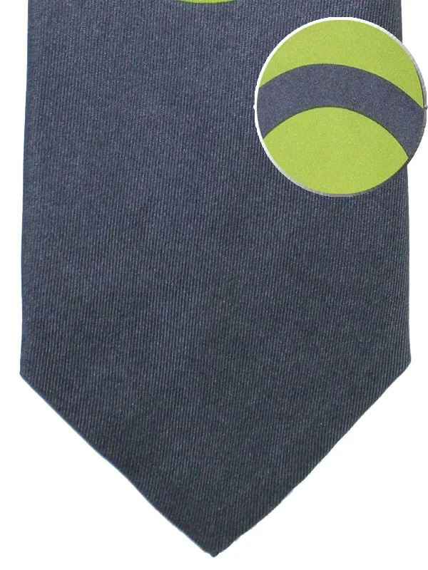 Designer men's tie for sophisticated look-Gene Meyer Silk Tie Gray Green Geometric SALE