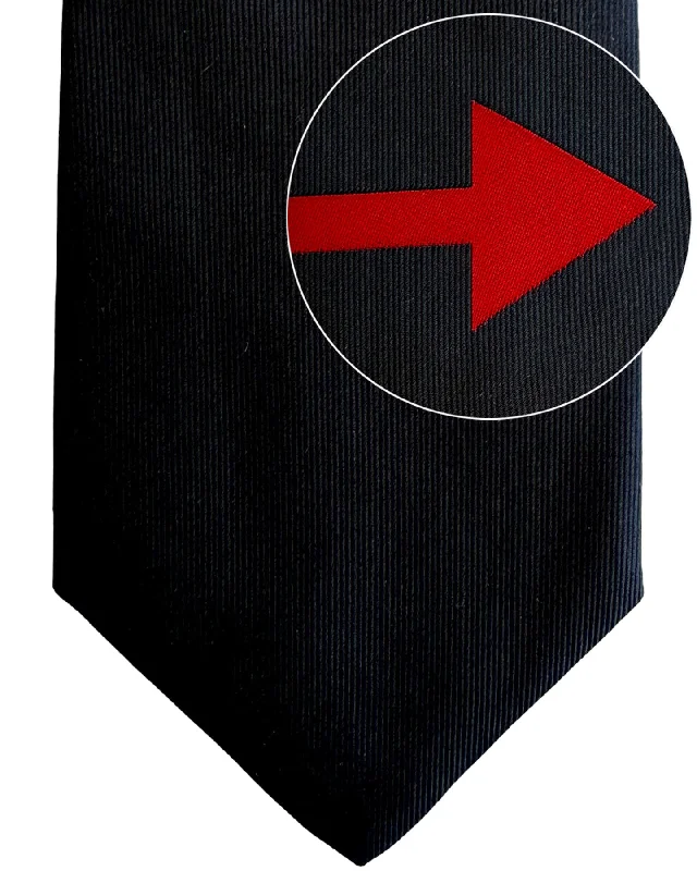 Men's tie with modern prints for a unique look-Gene Meyer Tie Black Red Design - Hand Made in Italy