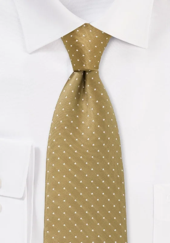 Men's tie for black tie gala-Gold Polka Dot Necktie