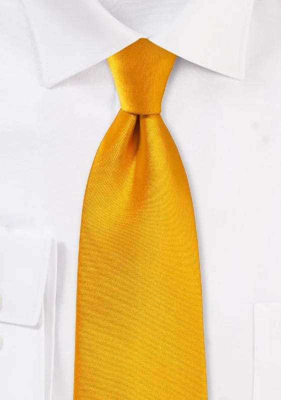 Men's tie with stripes and dots design-Golden Saffron Solid Necktie