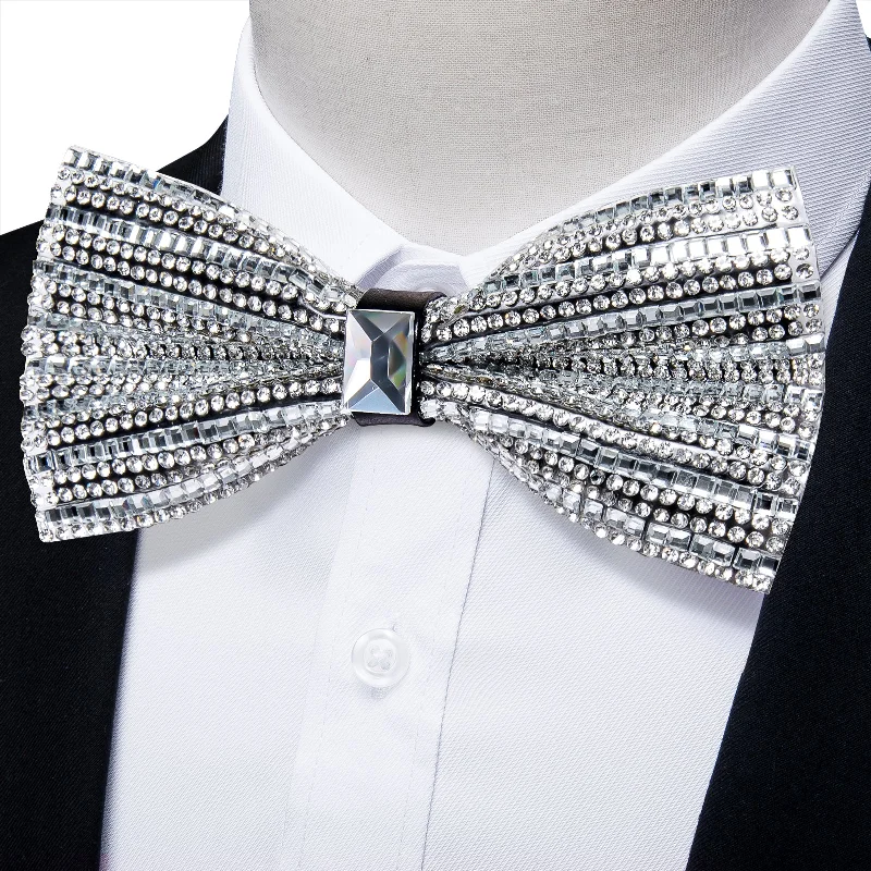 Men's tie for professional business attire-Gorgeous Plastic Diamond Men's Pre-Bowtie