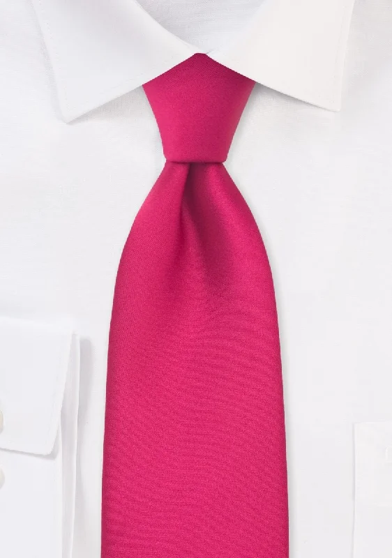 Designer men's tie with contemporary print-Hot Magenta Solid Necktie