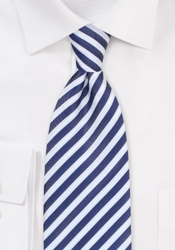 Men's tie with rich fabric texture-Indigo Summer Striped Necktie