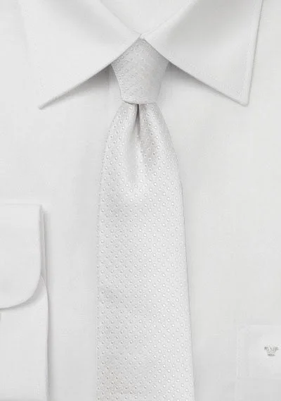 Men's tie with minimalistic checks for office wear-Ivory Pin Dot Necktie