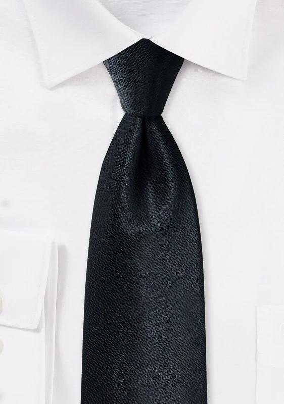 Men's tie for a festive corporate event-Jet Black Small Texture Necktie