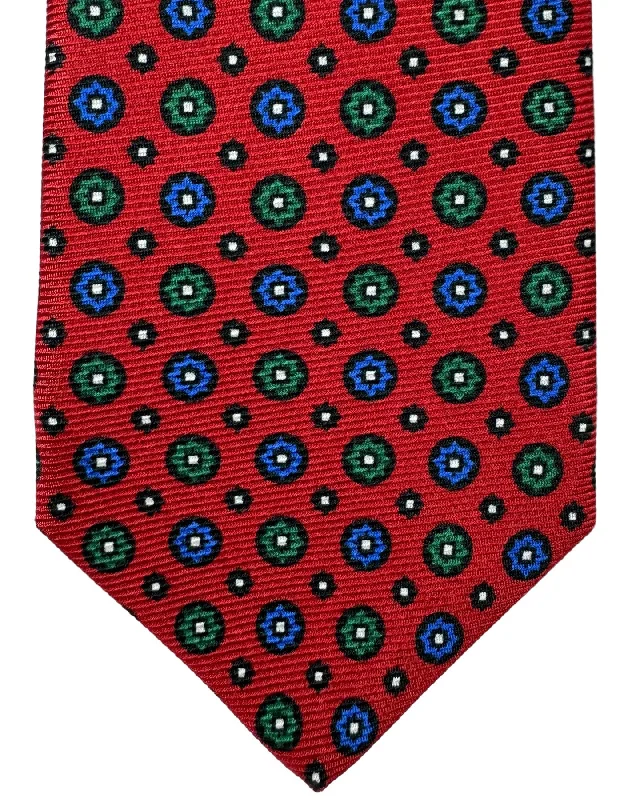 Classic men's tie with solid dark tones-Kiton Tie Conservative Maroon Green Navy Design - Sevenfold Necktie