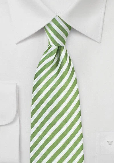 Unique men's tie for a wedding celebration-Kiwi Summer Striped Necktie