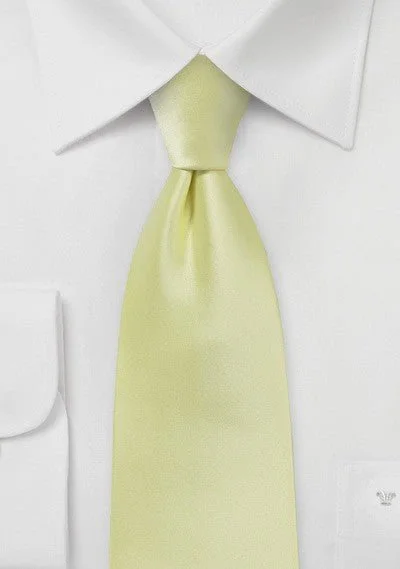 Men's tie with vibrant floral designs for weddings-Lemon Grass Solid Necktie