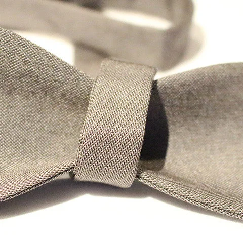 Luxury men's tie for holiday celebrations-Light Grey Jean Bow Tie