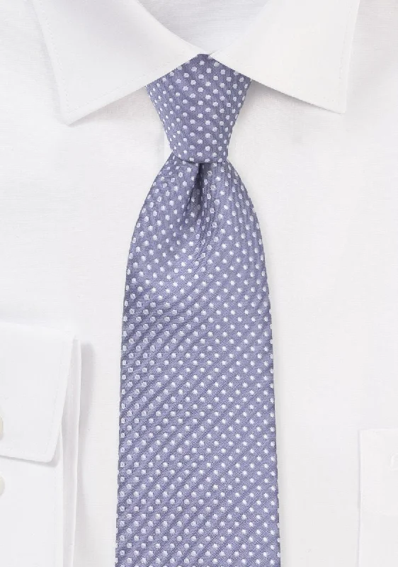 Stylish men's tie with minimalist pattern-Lilac Pin Dot Necktie