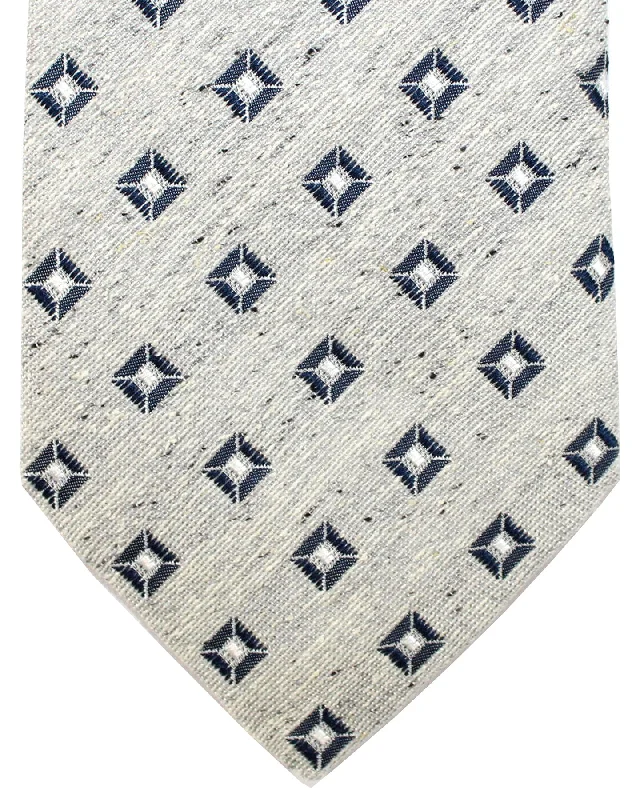 Men's tie with luxurious patterns for special events-Luigi Borrelli Tie Gray Geometric FINAL SALE