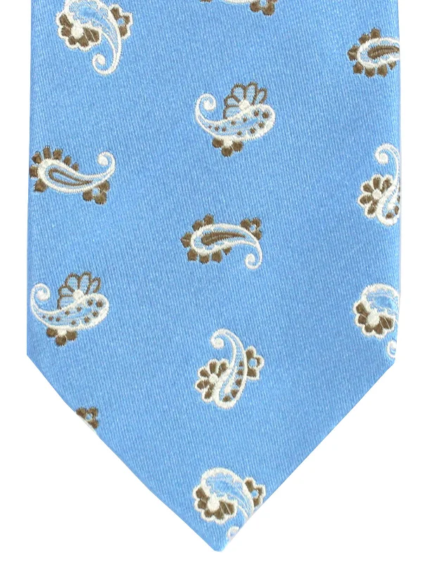 Men's tie for upscale dinner events-Luigi Borrelli Tie Sky Blue Paisley SALE