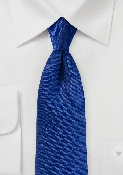 Men's tie with a solid color for interviews-Marine Blue MicroTexture Necktie