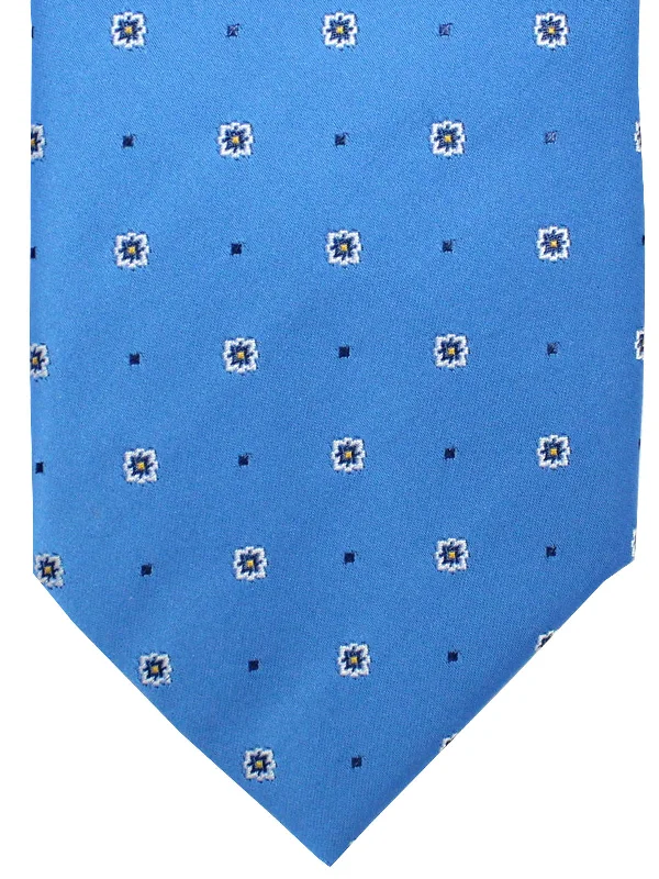 Men's tie for summer business attire-Massimo Valeri Extra Long Tie Blue Geometric Hand Made In Italy