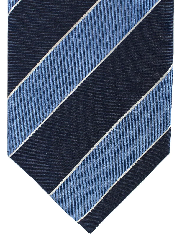 Men's tie with bold polka dots for office wear-Massimo Valeri Extra Long Tie Blue Stripes