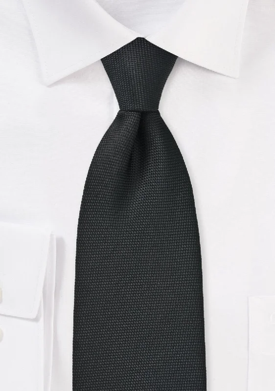 Classic men's tie for professional look-Matte Black MicroTexture Necktie