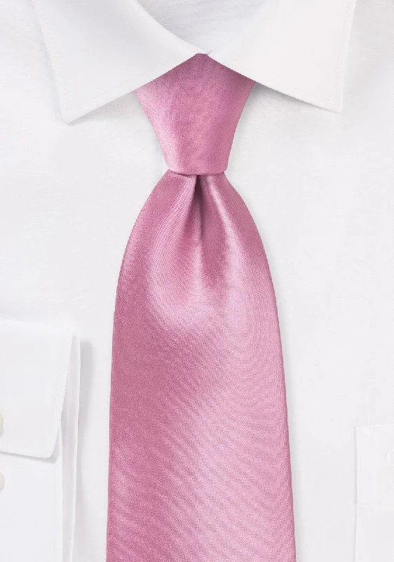 Unique men's tie for anniversary parties-Mauve Pink Solid Necktie