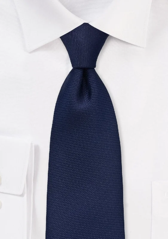 Men's silk tie for holiday parties-Menswear Navy MicroTexture Necktie