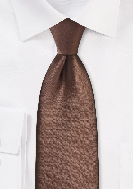 Men's tie with luxurious feel for weddings-Mocha Solid Necktie