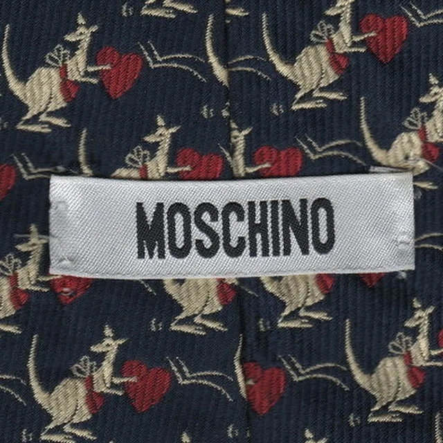 Men's tie with sleek satin texture-Moschino tie