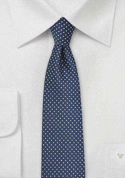 Men's tie with bold checks for casual wear-Navy Pin Dot Necktie