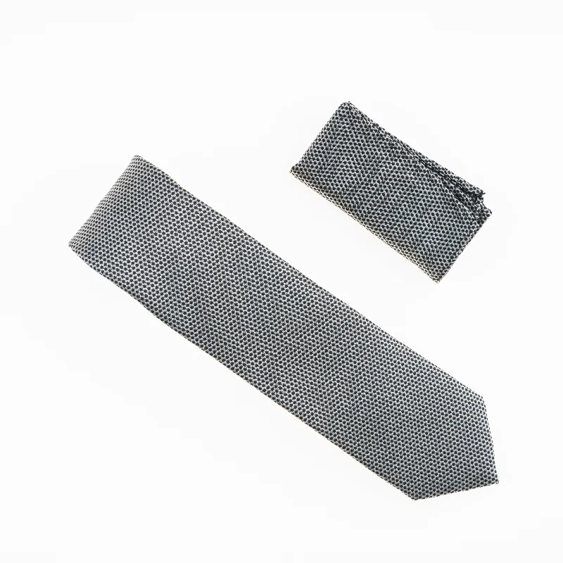 Men's tie with subtle patterns for upscale events-Olive with a Black Dot Designed Extra Long Necktie Tie with Matching Pocket Square