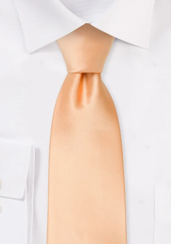 Best men's tie with modern flair for job interviews-Peach Apricot Solid Necktie