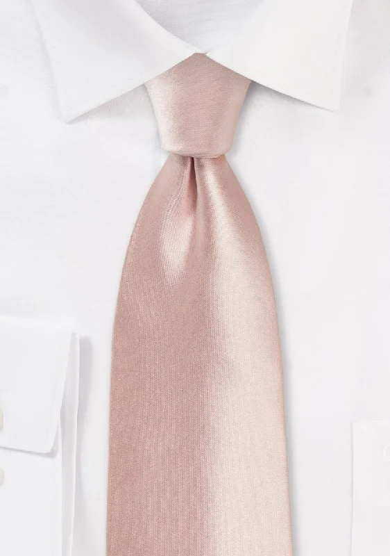 Stylish men's tie for corporate celebrations-Peach Blush Solid Necktie