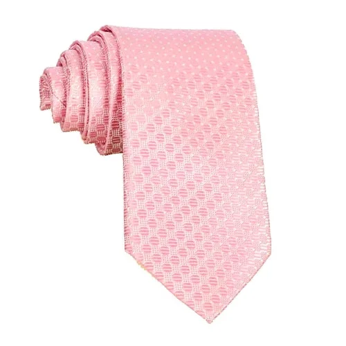 Men's tie for luxury outdoor events-Classy Men Pink Hexagonal Silk Tie